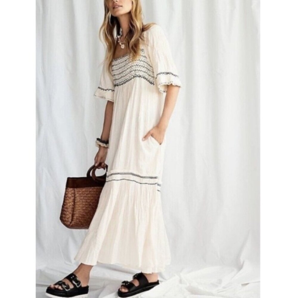 Free People I’m the One Maxi Dress Ivory Size XS